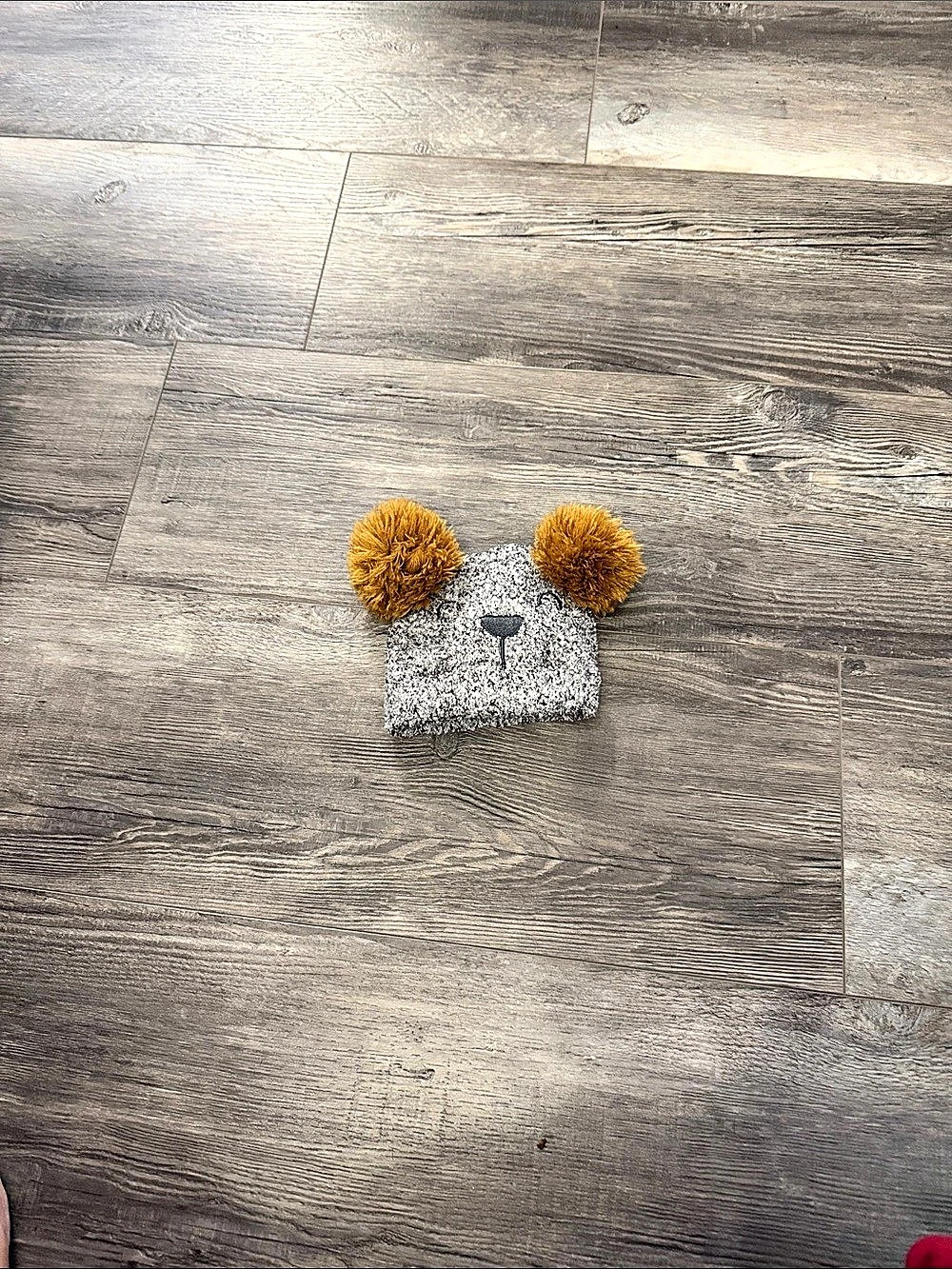 Gray Knit Animal Hat for a Baby